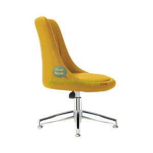 Kursi sofa minimalis Donati Viner 1 warna mustard dengan kaki chrome elegan