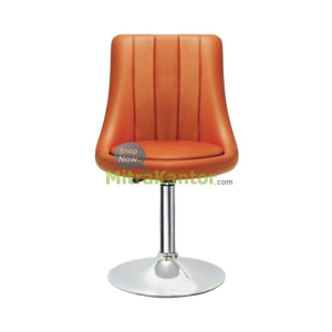 Kursi sofa minimalis Donati Viner 3 warna oranye dengan kaki bundar chrome