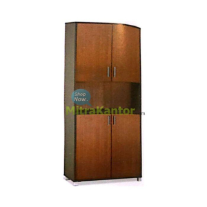 lemari arsip kantor Ichiko Onyx BC-C dengan rak terbuka di tengah dan empat pintu tertutup