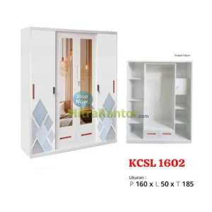 Jual Wardrobe Murah, Lemari Pakaian Lunarsol KCSL 1602 di Jakarta