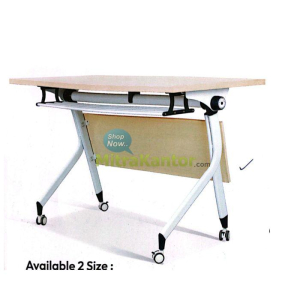 meja kantor lipat Ichiko Lavin F 120 dengan roda dan sistem flip top