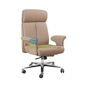 Kursi kantor direktur Donati Bexley 1 AL dengan sandaran tinggi dan base aluminium chrome elegan