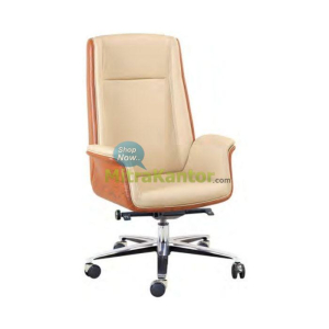 Kursi kantor direktur Donati Lares 1 AL dengan desain elegan, sandaran ergonomis, dan armrest kayu premium untuk ruang kerja eksekutif.