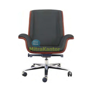 Kursi kantor direktur Donati Lares 2 AL dengan sandaran ergonomis, armrest kayu elegan, dan desain premium untuk ruang kerja eksekutif.