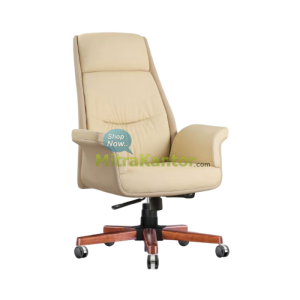 kursi kantor direktur Donati Nantes 1 wd dengan sandaran tinggi dan kaki kayu elegan
